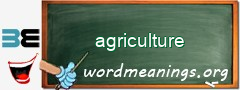 WordMeaning blackboard for agriculture